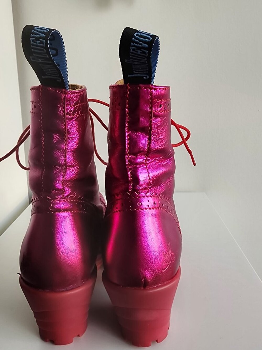 John Fluevog magenta Mellow Bebop Boots, Size 8 - Picture 3 of 8